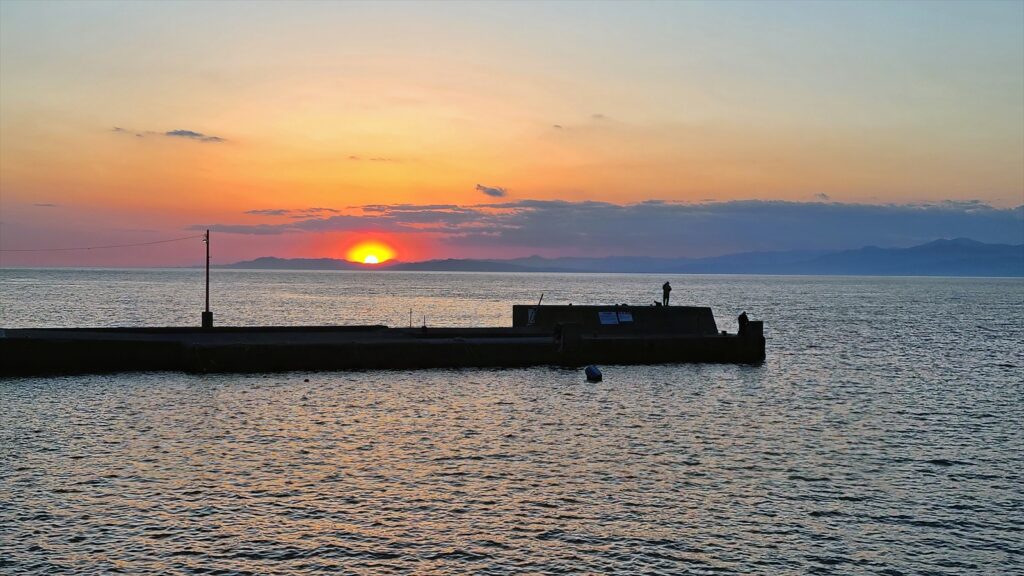 井田海岸夕日